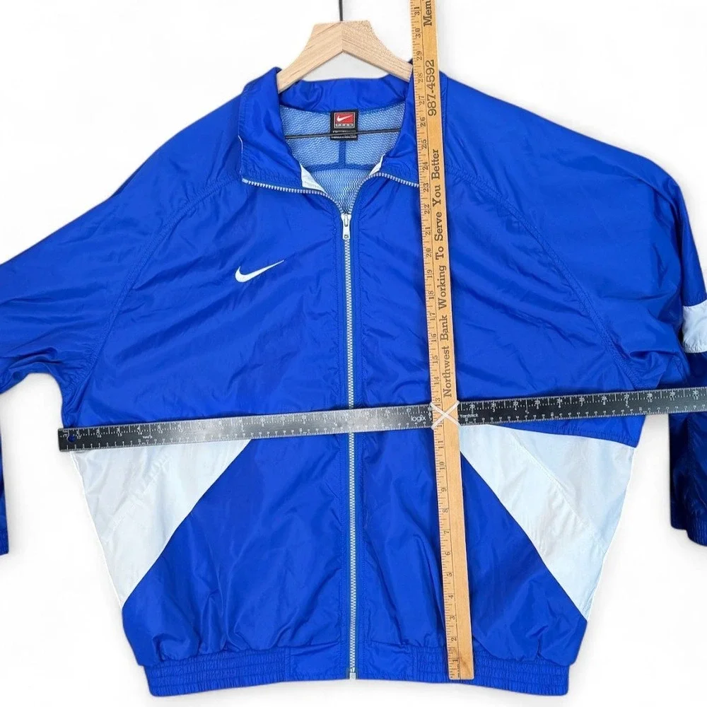 VTG Nike Team Windbreaker Jacket Full Zip Blue White 90s Colorblock Retro Men XL